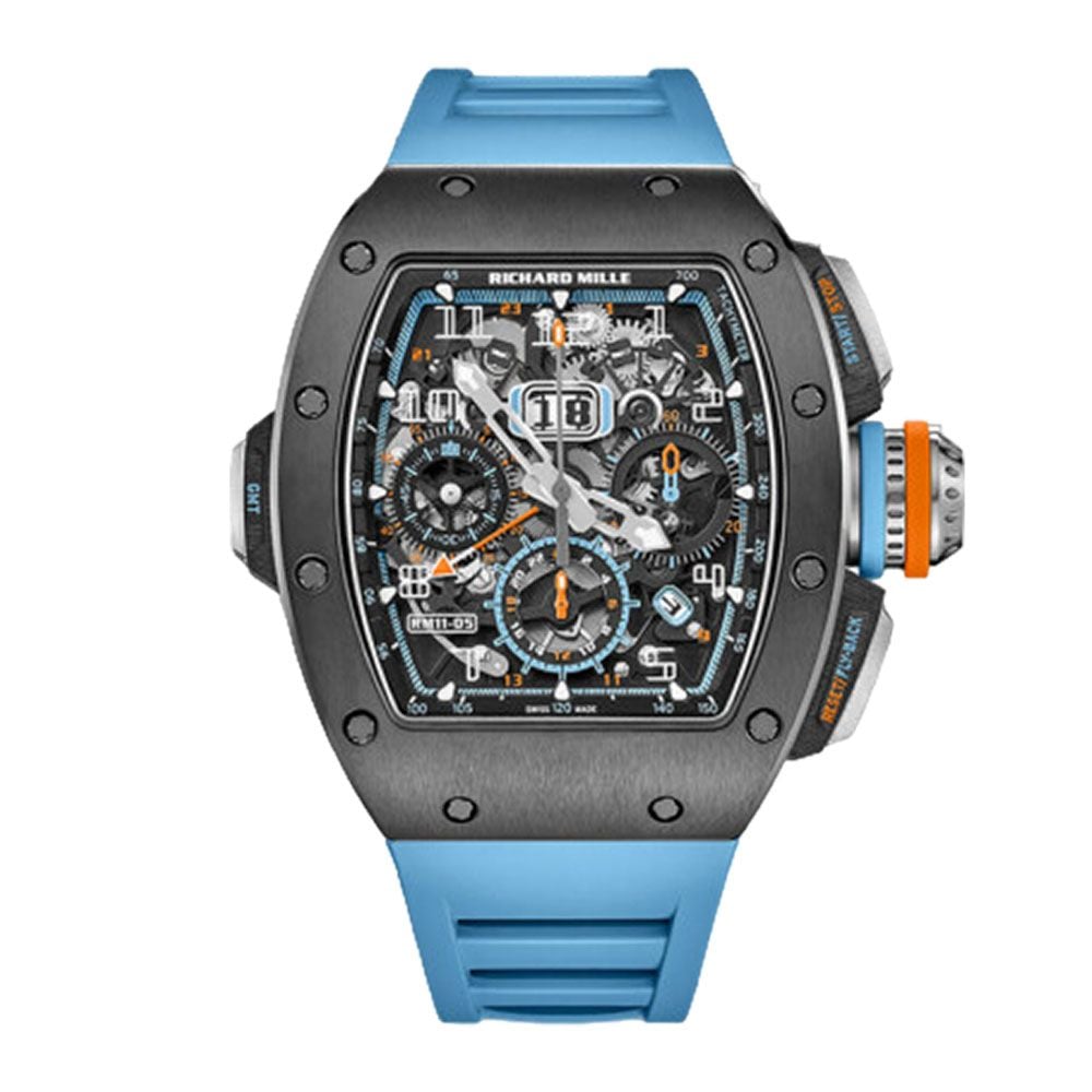 Richard Mille RM 11-05 Black Carbon TPT, Skeleton Dial, 50 mm