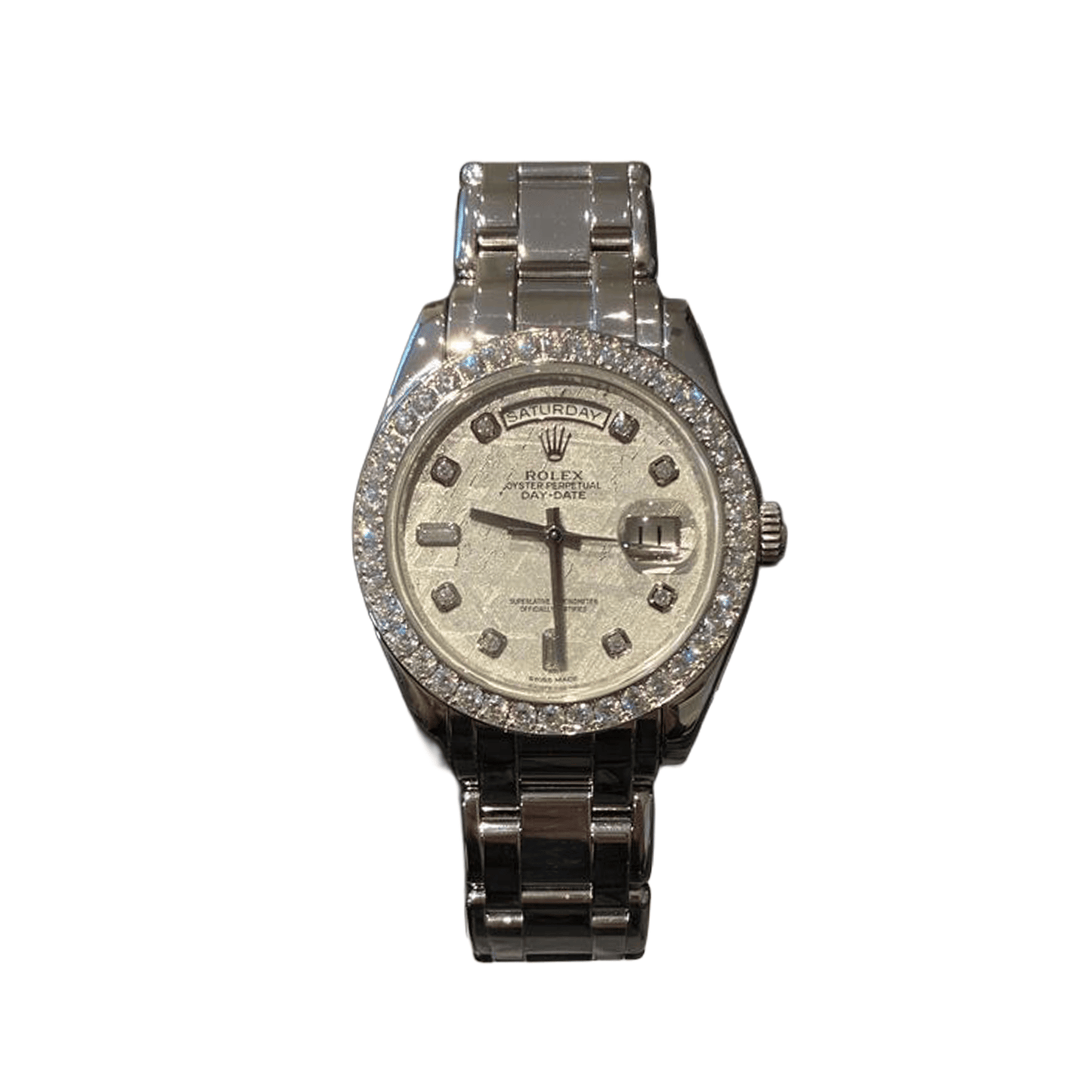 Rolex Day-Date 18946 Masterpiece Platinum Meteorite Diamond Dial and Bezel (2021)