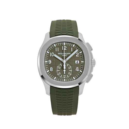Patek Philippe Aquanaut 5968G-010 Chronograph White Gold Khaki Green Dial