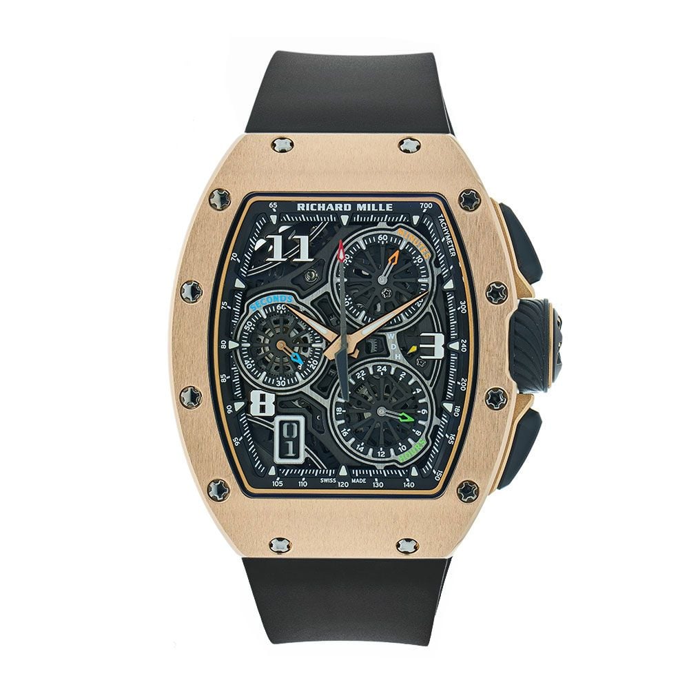 Richard Mille RM 72-01 Flyback Chronograph, 18K Rose Gold, Skeleton Dial, 47 mm