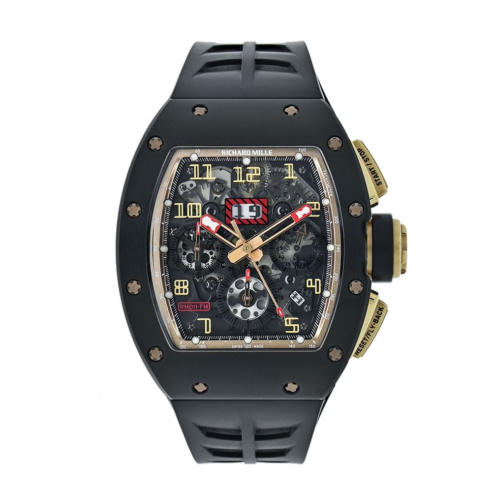 Richard Mille RM011 "Felipe Massa", Full Titanium DLC, Limited Edition, Black Kite, Skeleton Dial, 50 mm