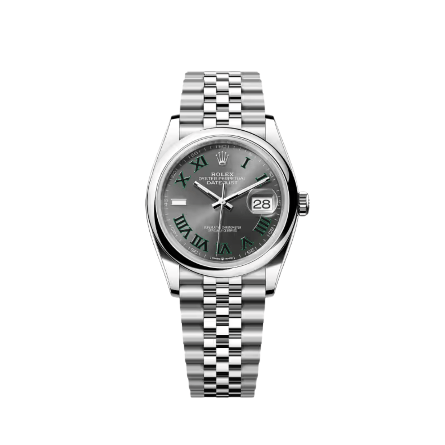 Rolex Datejust 36 126200 Stainless Steel 'Wimbledon' Slate Dial Jubilee (2026)