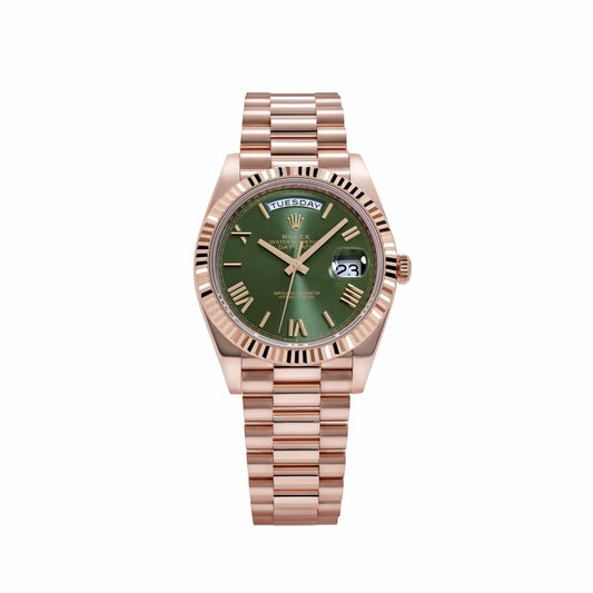 Rolex Day-Date 40 228235 Rose Gold Olive Green Dial